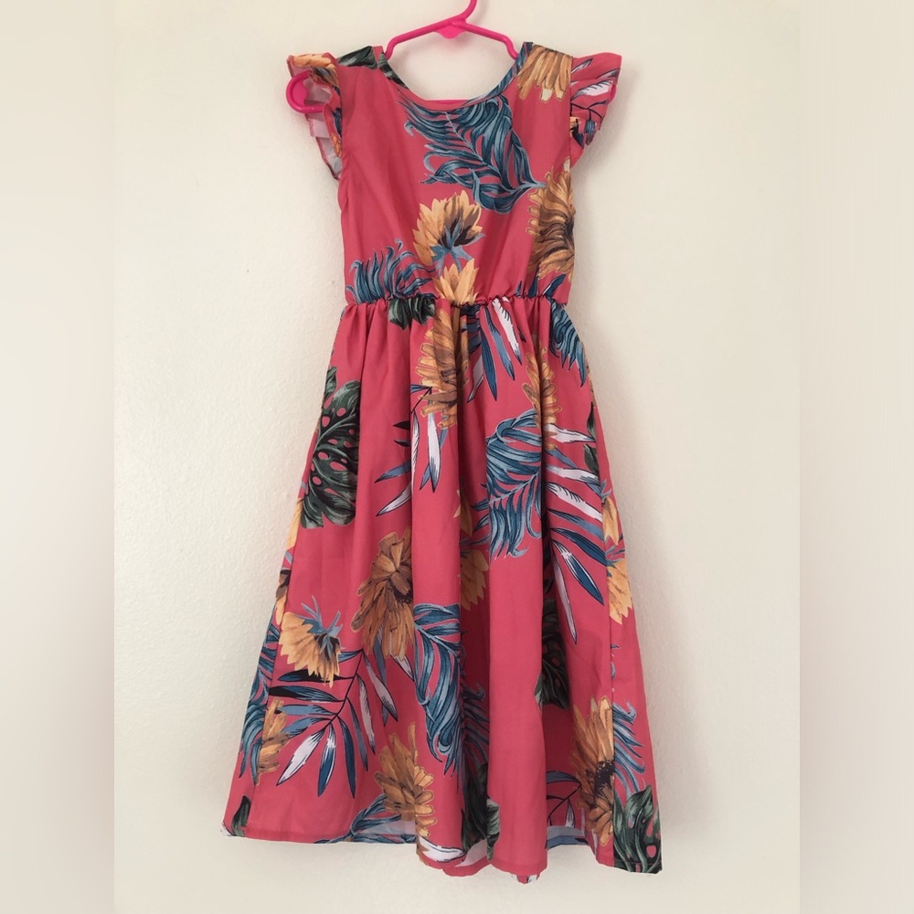 Toddler Girl Colorful Midi Dress Size 4-5T Elastic Waistband Lightweight